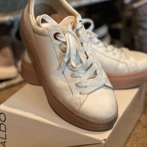 Aldo White and Pink Sneakers Minimalist Design